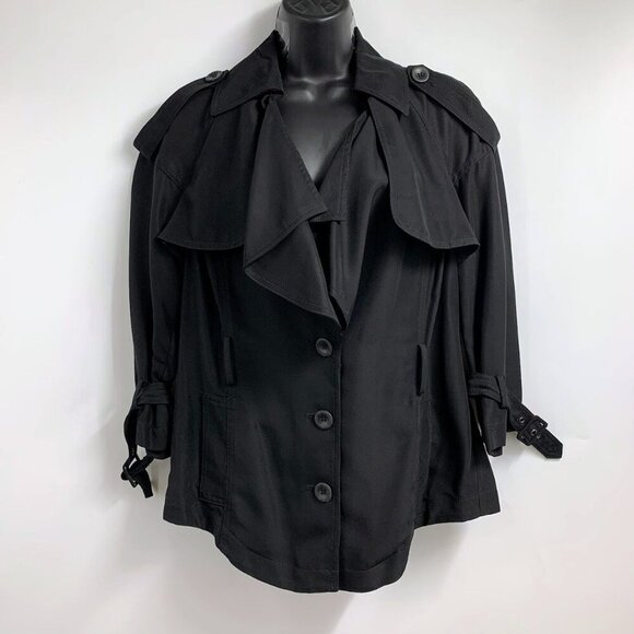 Bebe Women's Short Trench Button Up Flowy Coat Size X NWT - Picture 1 of 14
